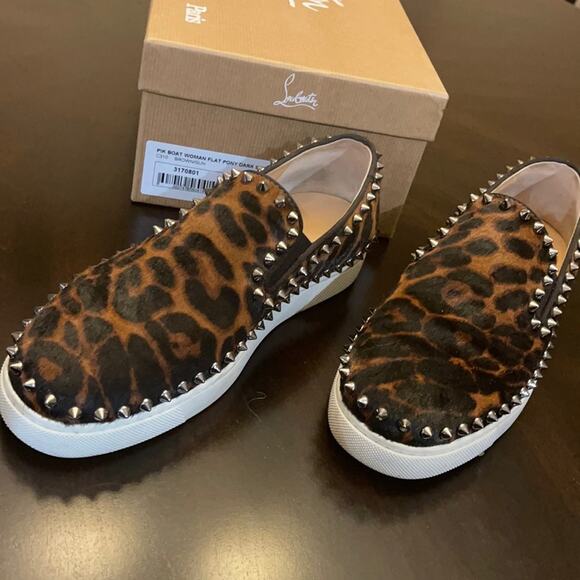 Christian louboutin pik boat pony dark leopard38.5 - Picture 1 of 7